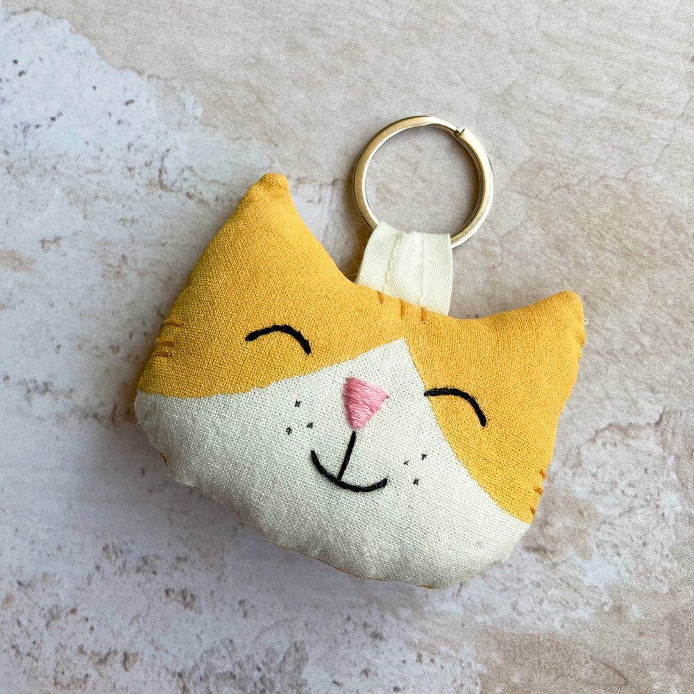 Yellow Cat Keychain by Cat & Raven